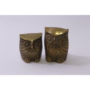 Vintage, Owl, Brass Figurine, Lot, Paper Weight, Bird, Decor, ~ 251222-WH 868